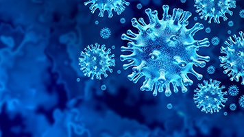 Microscope image of a virus cell