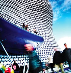 Shoppers outside Birmingham's Bullring