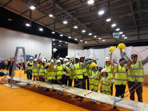 Big Bang Kids - Children on a Scale Model Bridge at a Science Fair