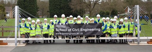 School Children standing on Bridge