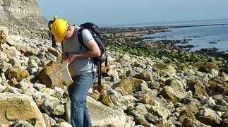 student doing fieldwork