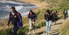 Geography students on field trip