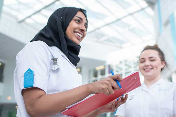 Two female nursing students