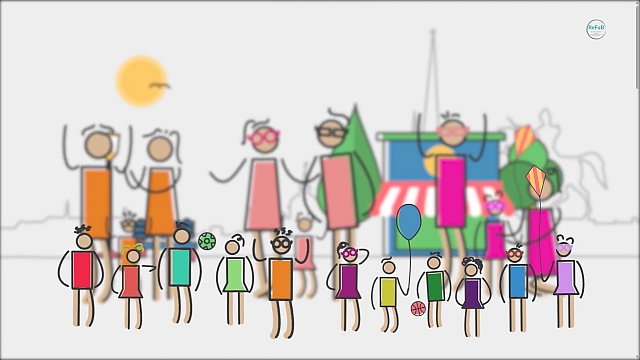Infographic portraying parents and children