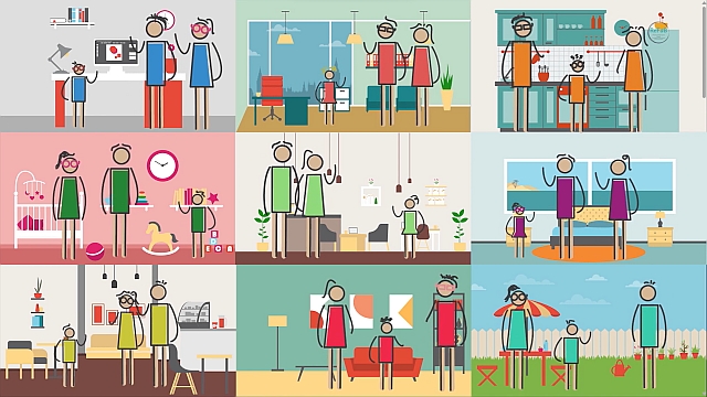 Infographic portraying family life