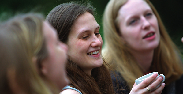 3 happy female students