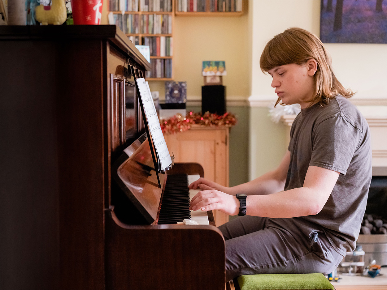 Sam playing piano