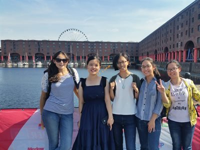 Students at the Liverpool Docks