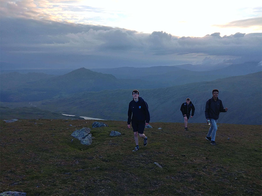 Students enjoying the climb