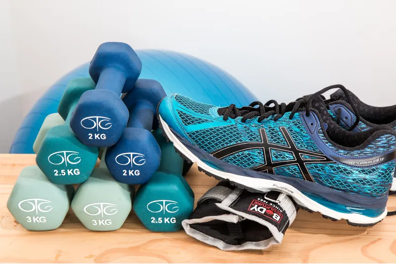 Dumbells and other training equipment